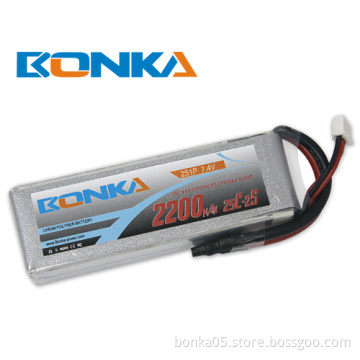 Bonka lipo battery 2200mah 7.4V 25C/50C 2S for rc helicopter